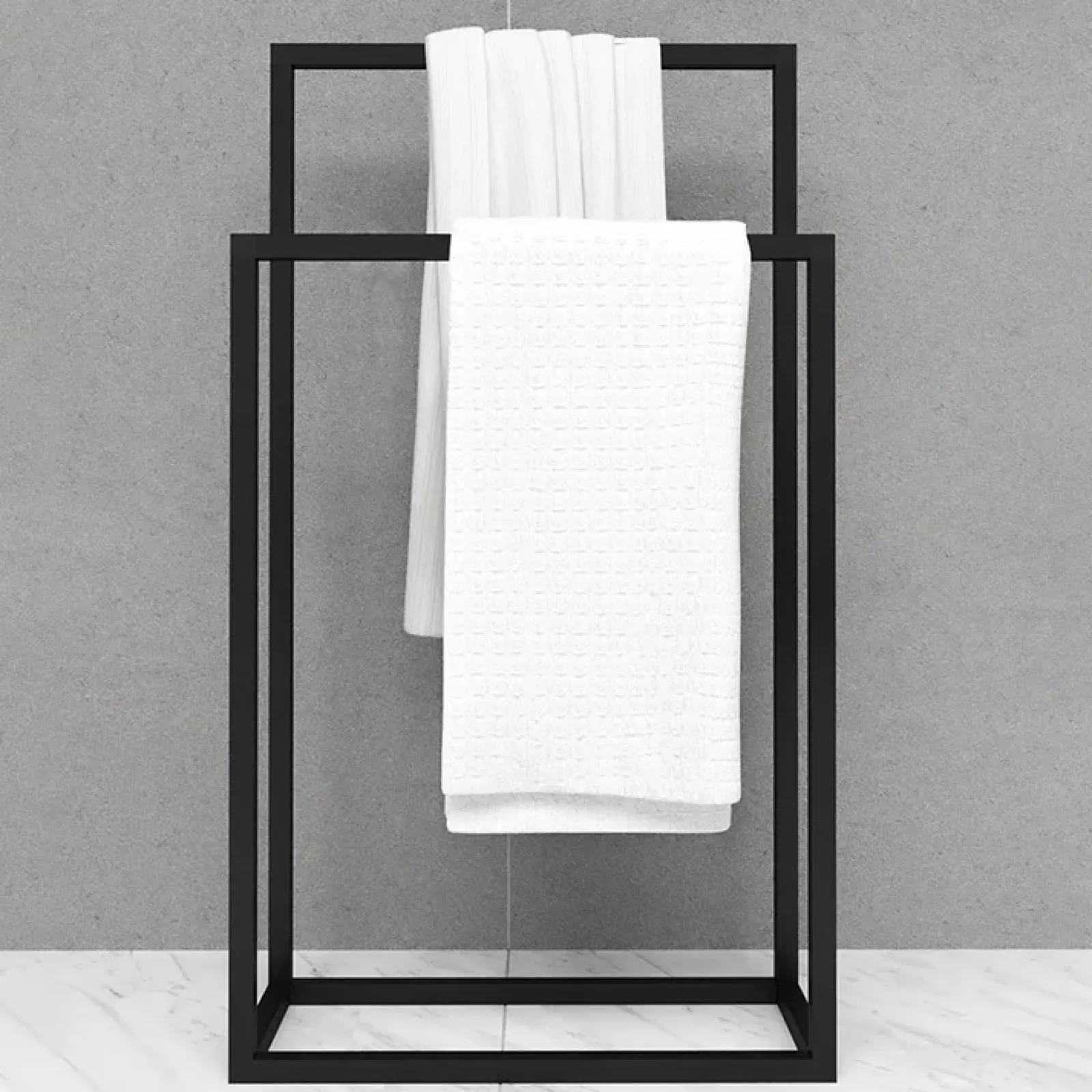 Garnero Arredamenti Accessori Bagno-Portasciugamani da bagno 50x89cm metallo nero Yapen