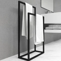Garnero Arredamenti Accessori Bagno-Portasciugamani da bagno 50x89cm metallo nero Yapen