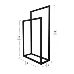 Garnero Arredamenti Accessori Bagno-Portasciugamani da bagno 50x89cm metallo nero Yapen