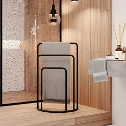 Garnero Arredamenti Accessori Bagno-Portasciugamani da bagno 50x75h cm 3 livelli nero Marinella