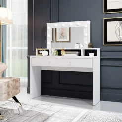 Garnero Arredamenti Scrivanie Per Ragazzi|Toeletta Trucco-Postazione trucco con specchio 120x136cm bianco Child