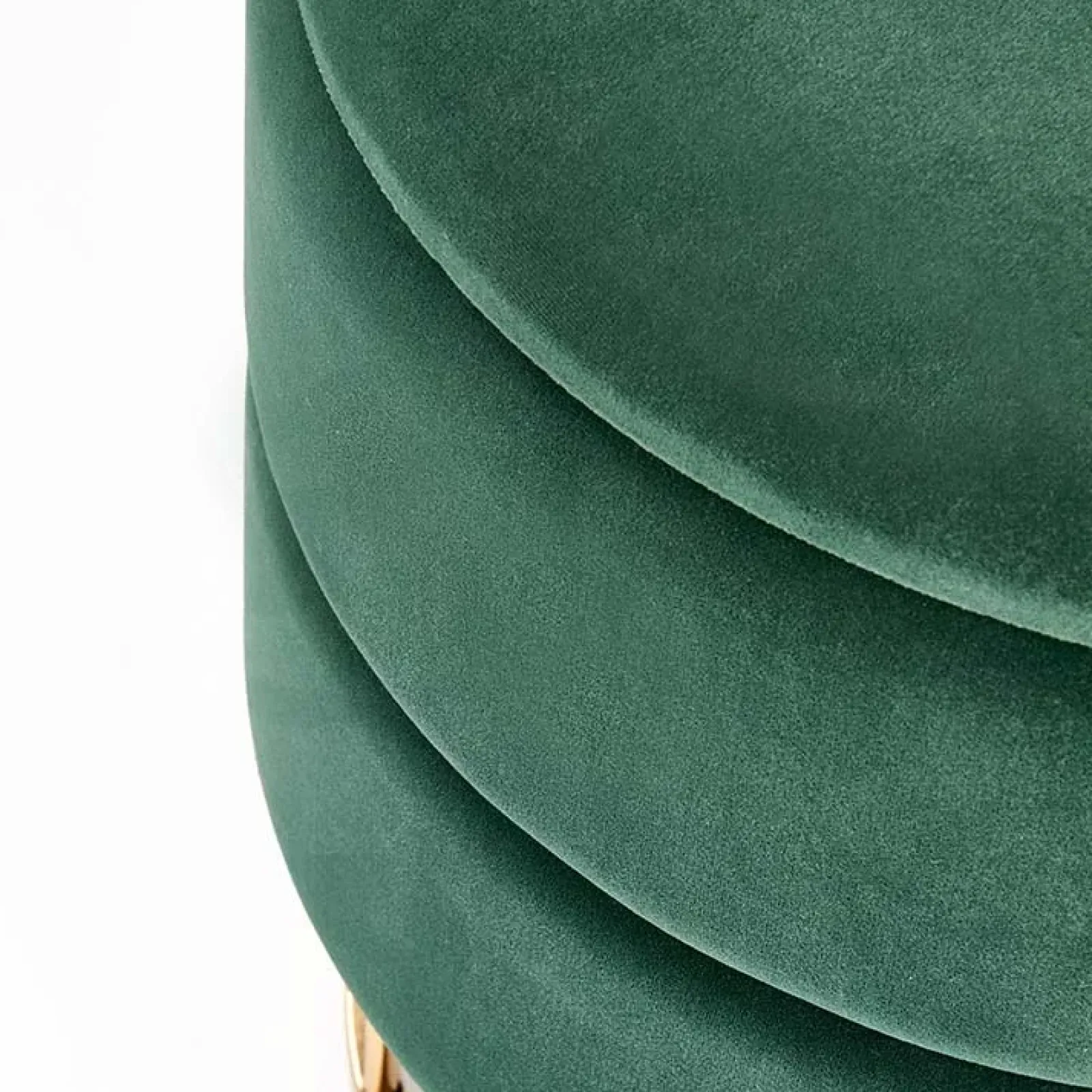 Garnero Arredamenti Pouf-Pouf contenitore design da salotto rotondo in velluto verde Neril