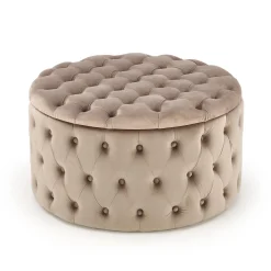 Garnero Arredamenti Pouf-Pouf contenitore moderno Maximilien Beige