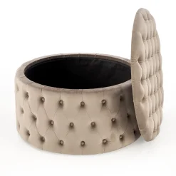 Garnero Arredamenti Pouf-Pouf contenitore moderno Maximilien Beige