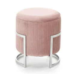 Garnero Arredamenti Pouf-Pouf da salotto contenitore in velluto Franklin Rosa