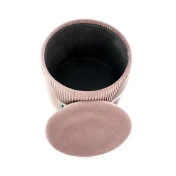 Garnero Arredamenti Pouf-Pouf da salotto contenitore in velluto Franklin Rosa