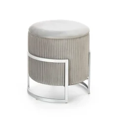 Garnero Arredamenti Pouf-Pouf da salotto contenitore in velluto chiaro Franklin Grigio