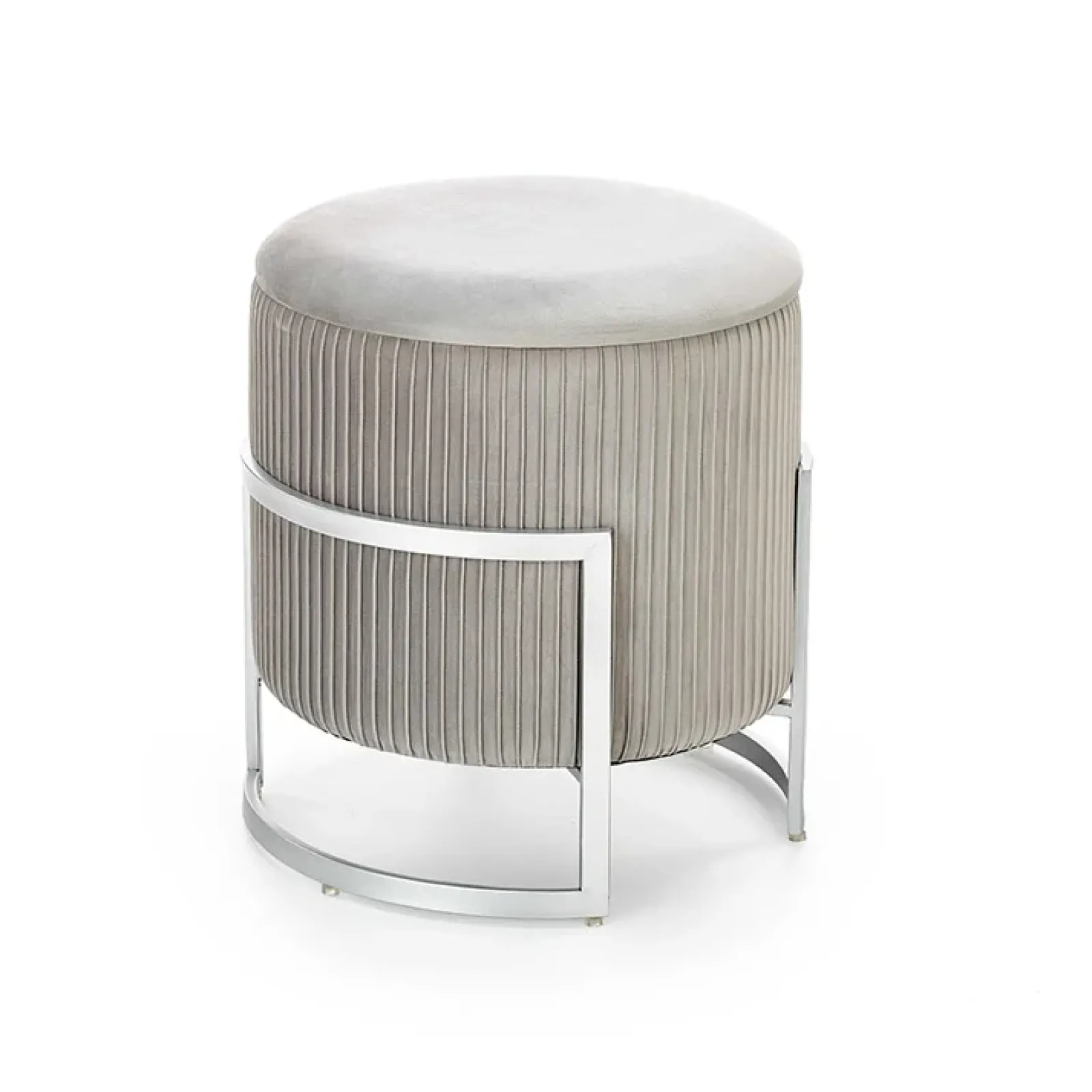 Garnero Arredamenti Pouf-Pouf da salotto contenitore in velluto chiaro Franklin Grigio