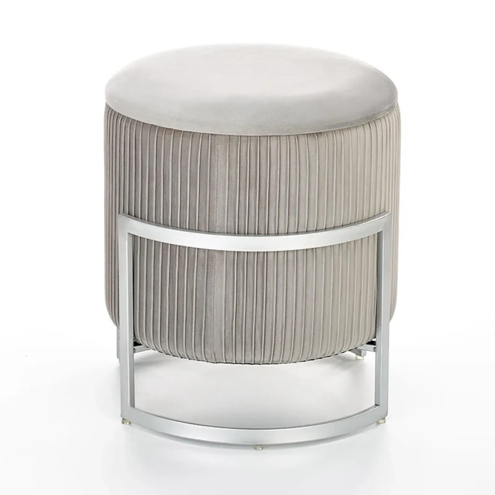 Garnero Arredamenti Pouf-Pouf da salotto contenitore in velluto chiaro Franklin Grigio