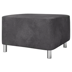 Garnero Arredamenti Pouf-Pouf imbottito in tessuto 65x56cm grigio scuro Titus Tessuto Vellutato Alova Grigio