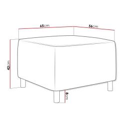 Garnero Arredamenti Pouf-Pouf imbottito in tessuto 65x56cm grigio scuro Titus Tessuto Vellutato Alova Grigio