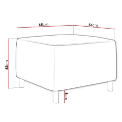 Garnero Arredamenti Pouf-Pouf imbottito in tessuto 65x56cm grigio chiaro Titus Tessuto Lawa Grigio