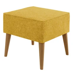 Garnero Arredamenti Pouf-Pouf imbottito in tessuto quadrato 65x65cm giallo Soffio Senape