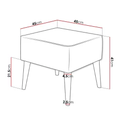 Garnero Arredamenti Pouf-Pouf imbottito in tessuto quadrato 65x65cm giallo Soffio Senape
