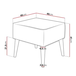 Garnero Arredamenti Pouf-Pouf imbottito in tessuto quadrato 65x65cm Soffio Beige