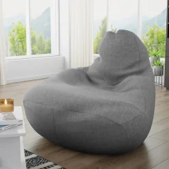 Garnero Arredamenti Pouf-Pouf poltrona sacco in poliestere grigio Harmony
