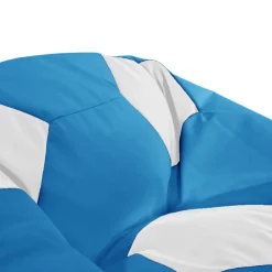 Garnero Arredamenti Pouf-Pouf poltrona sacco palla da calcio blu bianco ecopelle Lionel Blu - Bianco
