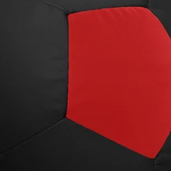 Garnero Arredamenti Pouf-Pouf poltrona sacco palla da calcio ecopelle nero rosso Lionel Nero - Rosso