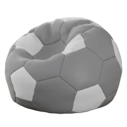 Garnero Arredamenti Pouf-Pouf poltrona sacco palla da calcio ecopelle grigio bianco Lionel Grigio - Bianco