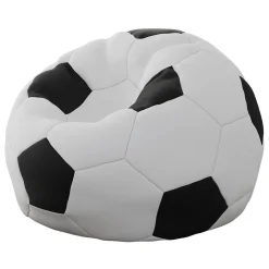 Garnero Arredamenti Pouf-Pouf poltrona sacco palla da calcio ecopelle bianco nero Lionel Bianco - Nero