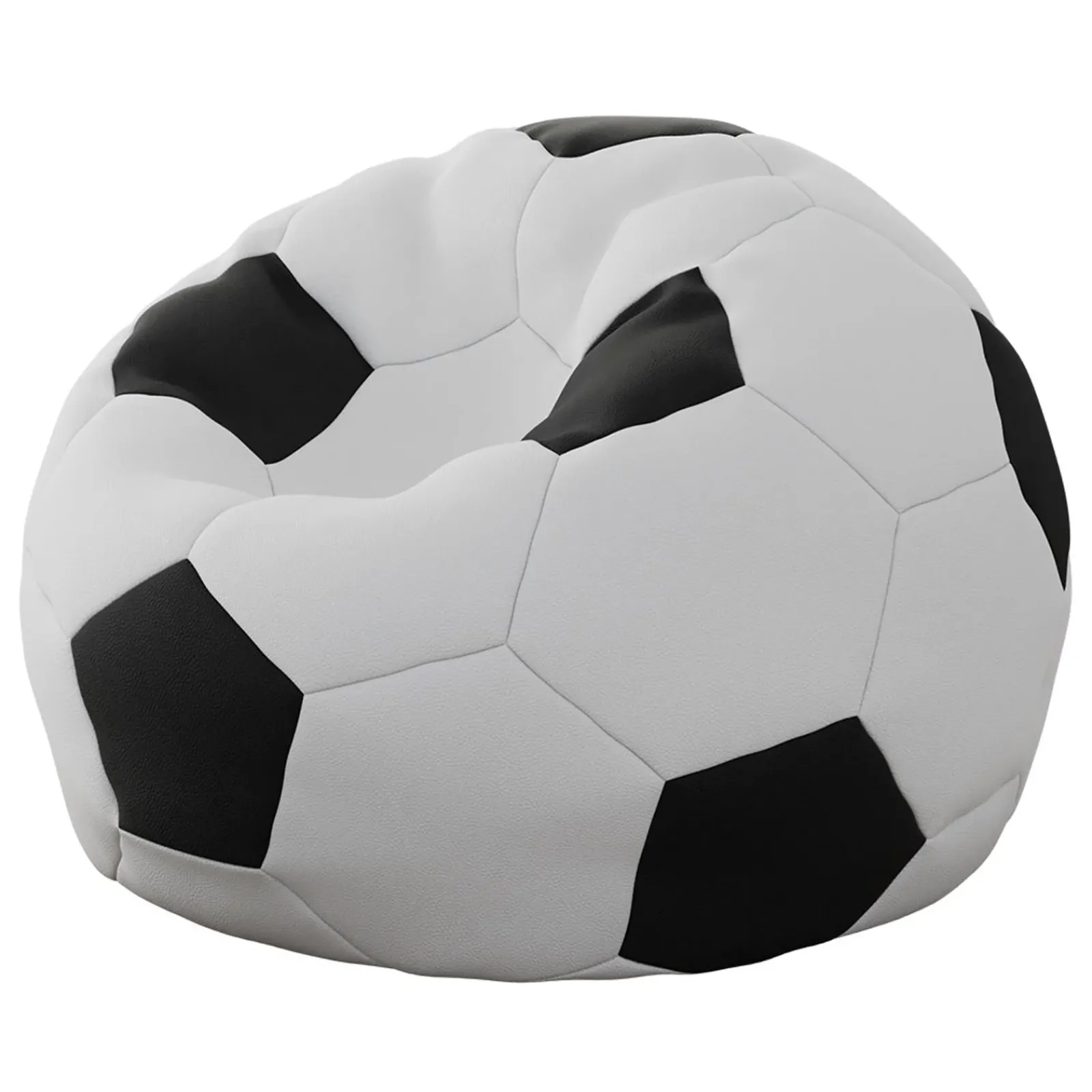 Garnero Arredamenti Pouf-Pouf poltrona sacco palla da calcio ecopelle bianco nero Lionel Bianco - Nero