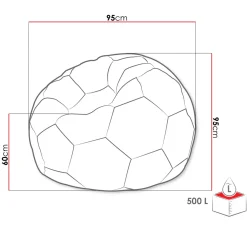 Garnero Arredamenti Pouf-Pouf poltrona sacco palla da calcio ecopelle nero bianco Lionel Nero - Bianco