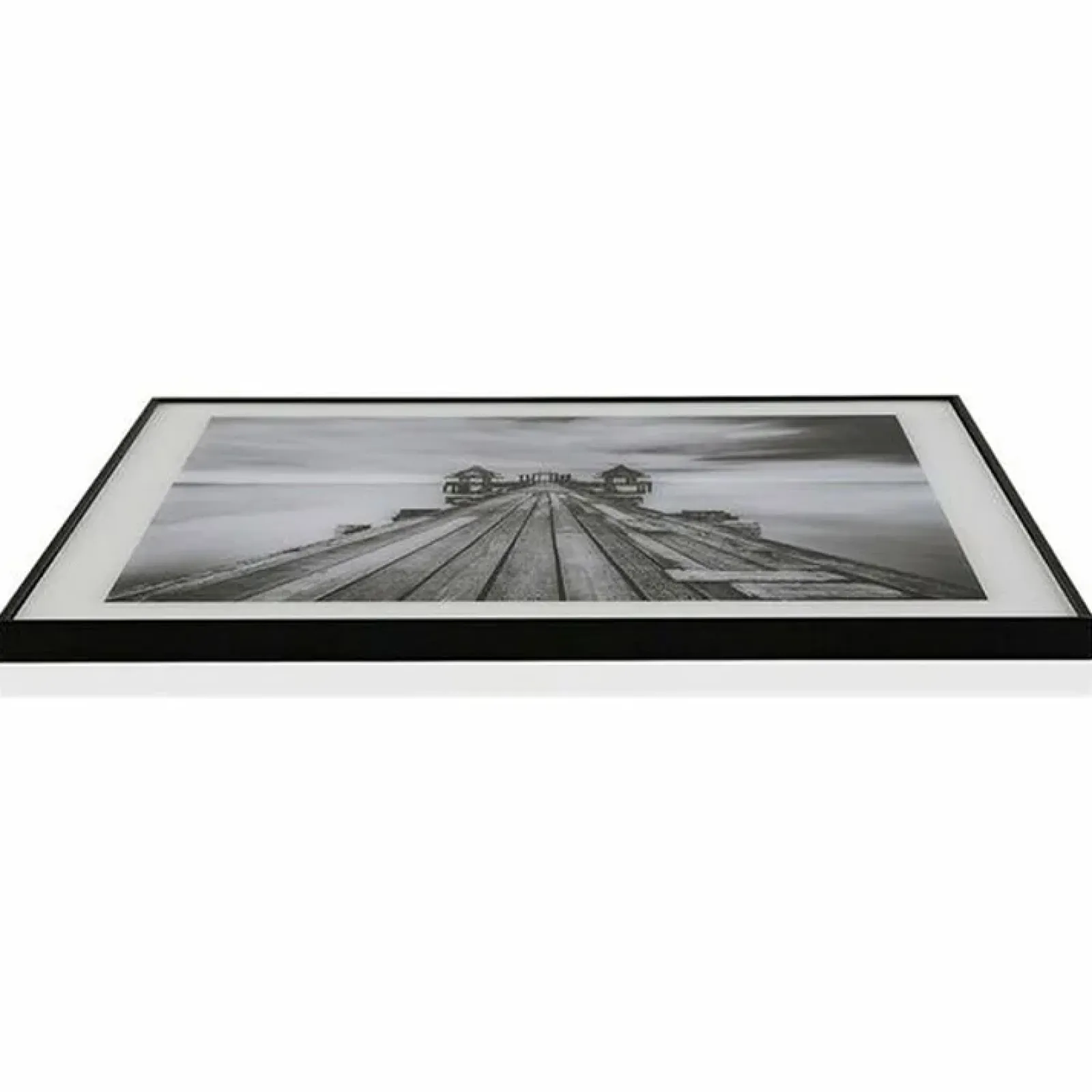 Garnero Arredamenti Portafotografie E Quadri-Quadro da parete con stampa Ponticello 50x50cm bianco nero Roia