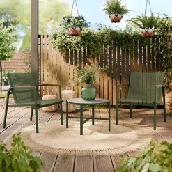 Garnero Arredamenti Salotto Da Giardino-Salotto da giardino 2 posti con tavolino moderno verde Adamo