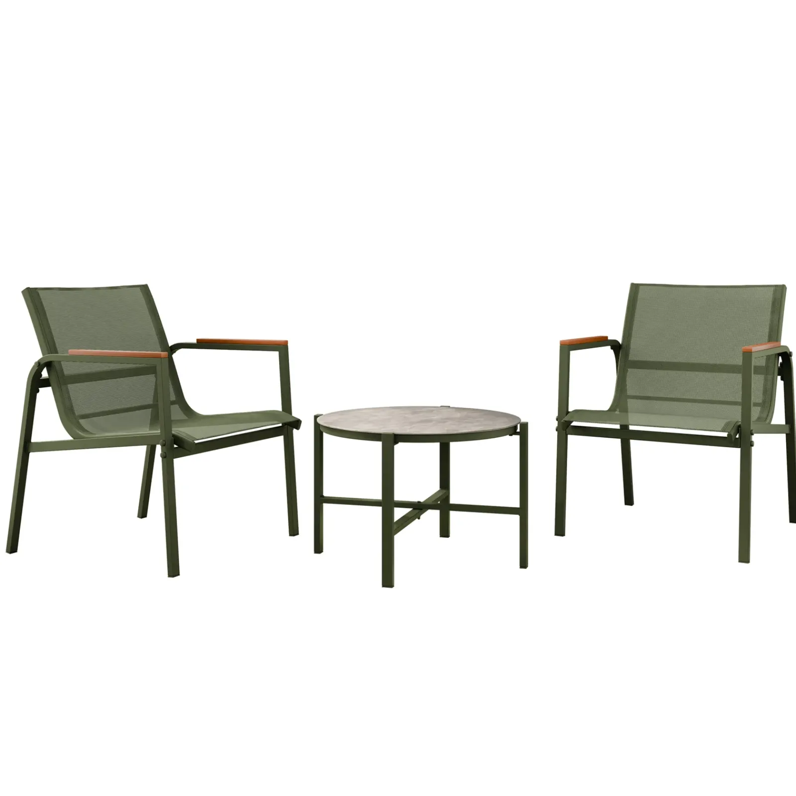 Garnero Arredamenti Salotto Da Giardino-Salotto da giardino 2 posti con tavolino moderno verde Adamo