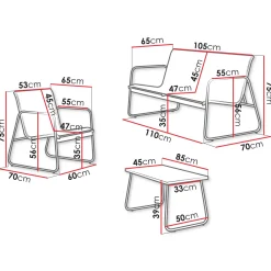 Garnero Arredamenti Salotto Da Giardino-Salotto da giardino 4 posti con tavolino moderno Zeno Beige