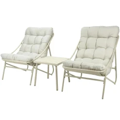 Garnero Arredamenti Salotto Da Giardino-Salotto da giardino 2 posti con cuscini e tavolino Aurelia Beige