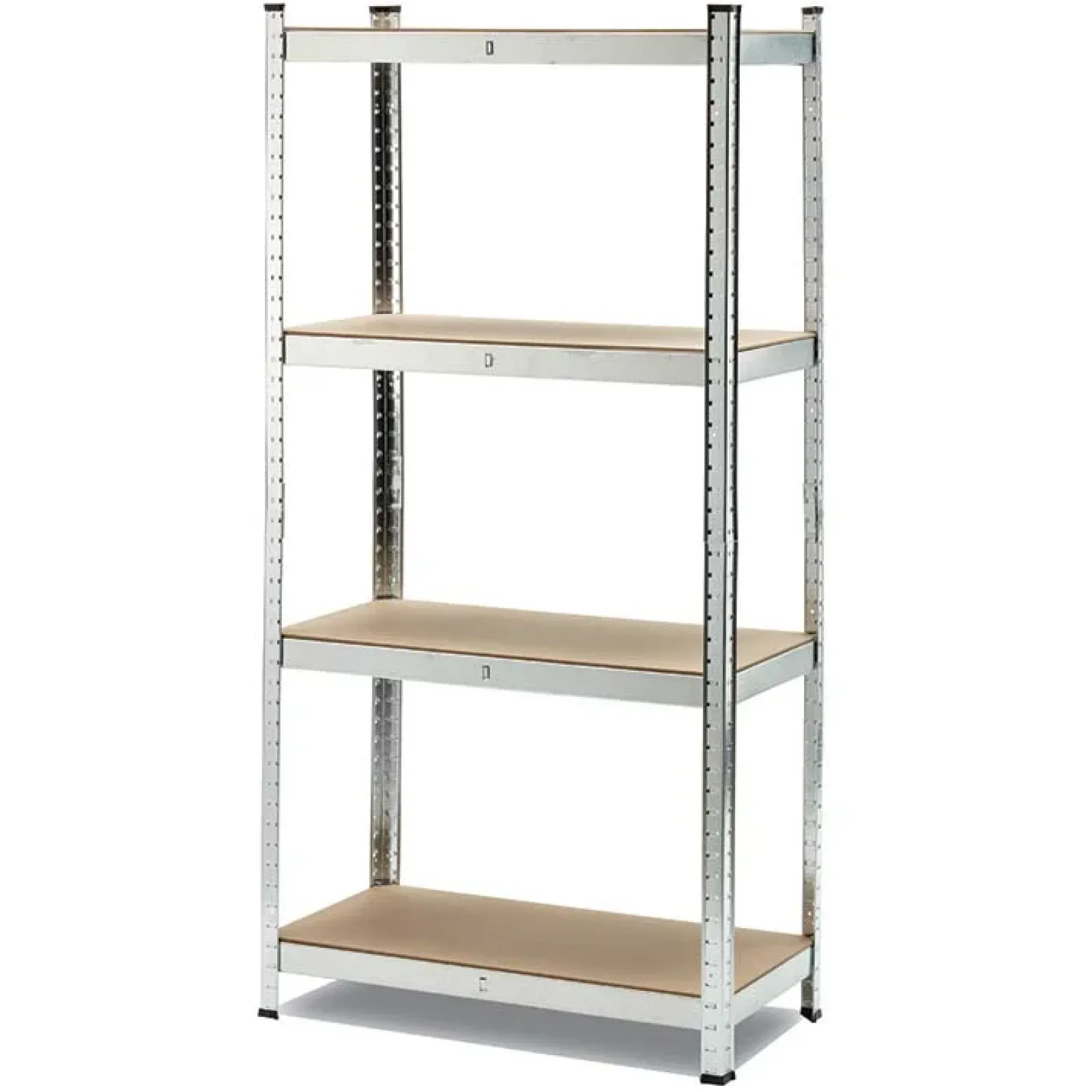 Garnero Arredamenti Armadi Da Esterno|Scaffali E Dispense-Scaffale in metallo 4 ripiani 80x160cm grigio legno Simba