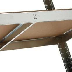 Garnero Arredamenti Armadi Da Esterno|Scaffali E Dispense-Scaffale in metallo 4 ripiani 80x160cm grigio legno Simba