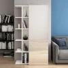 Garnero Arredamenti Scarpiere E Cassepanche|Scarpiere-Scarpiera con libreria 88x160h cm 1 anta con specchio bianco Vanda