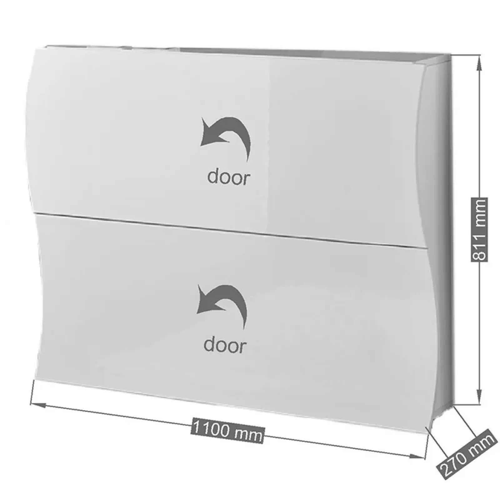 Garnero Arredamenti Scarpiere E Cassepanche|Scarpiere-Scarpiera ingresso 101x82h cm 2 ante moderna bianco lucido Sea Gihome®