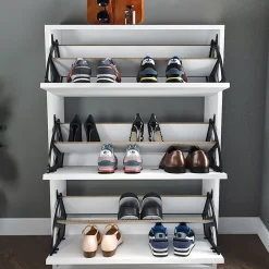 Garnero Arredamenti Scarpiere E Cassepanche|Scarpiere-Scarpiera ingresso 74x110h cm moderna bianco Palmaria Bianco Opaco