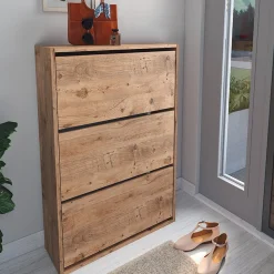 Garnero Arredamenti Scarpiere E Cassepanche|Scarpiere-Scarpiera ingresso 74x110h cm moderna Palmaria Rovere