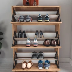 Garnero Arredamenti Scarpiere E Cassepanche|Scarpiere-Scarpiera ingresso 74x110h cm moderna Palmaria Rovere