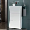 Garnero Arredamenti Scarpiere E Cassepanche|Scarpiere-Scarpiera ingresso 70x121h cm 3 ante moderna bianco lucido Neve