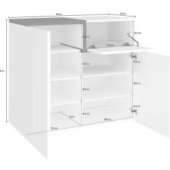 Garnero Arredamenti Scarpiere E Cassepanche|Scarpiere-Scarpiera ingresso 80x80h cm 2 ante bianco lucido acero Lucidardo Bianco Lucido - Rovere Rustico