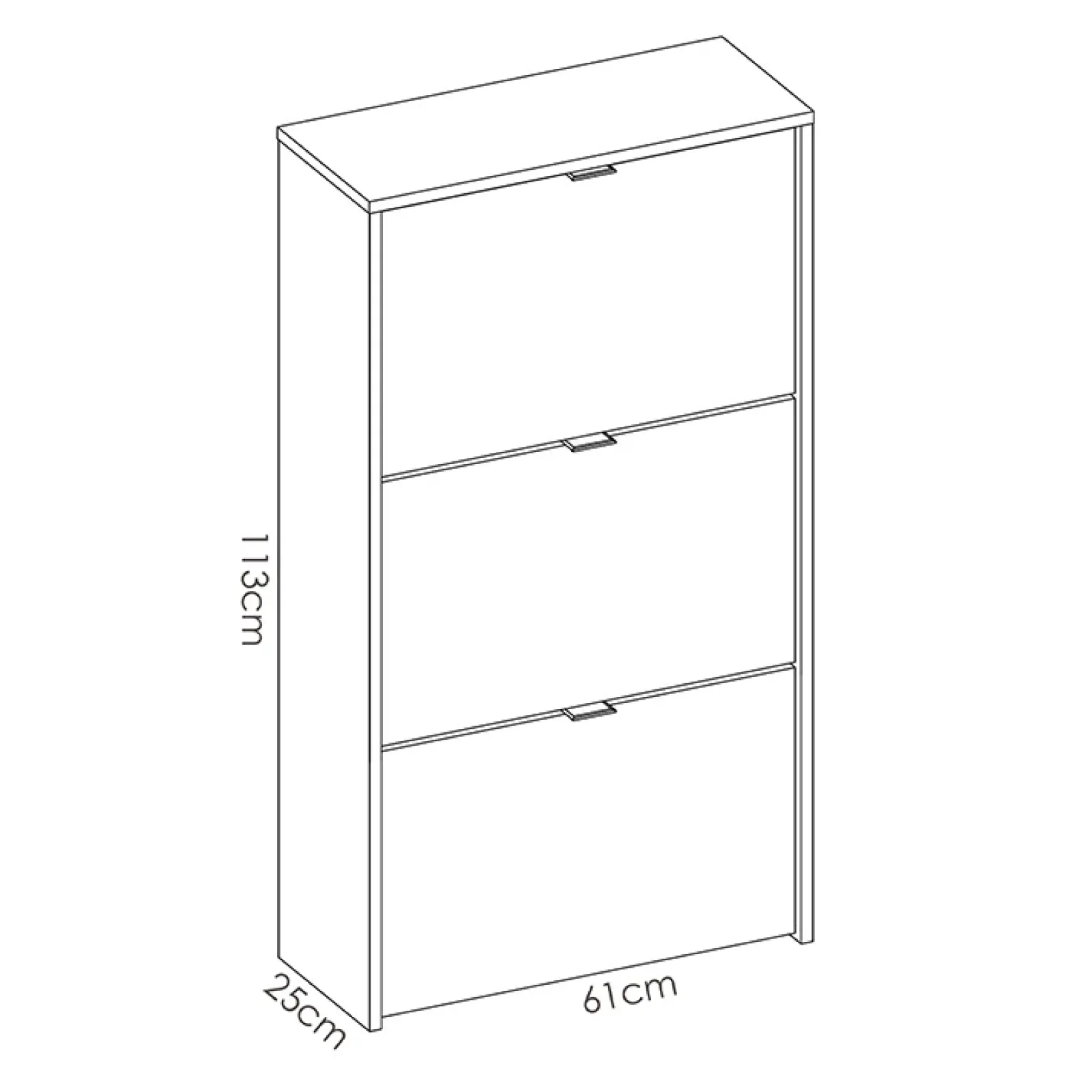 Garnero Arredamenti Scarpiere E Cassepanche|Scarpiere-Scarpiera ingresso 61x113h cm moderna 3 ante bianco lucido Jepson