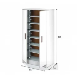 Garnero Arredamenti Scarpiere E Cassepanche|Scarpiere-Scarpiera ingresso 55x108h cm 2 ante moderna bianco Easy
