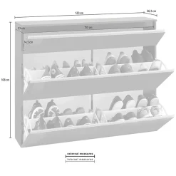 Garnero Arredamenti Scarpiere E Cassepanche|Scarpiere-Scarpiera ingresso 120x108h cm 2 ante lucido Eclisse Antracite