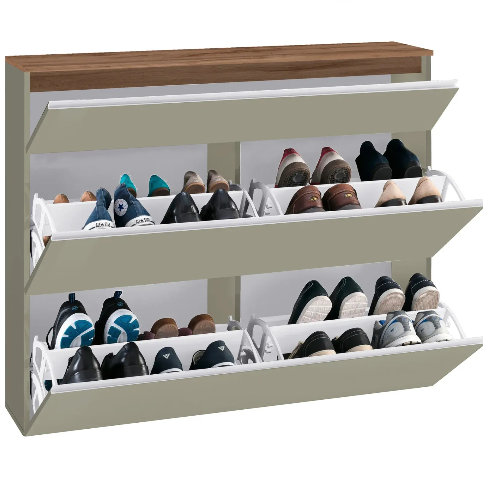 Garnero Arredamenti Scarpiere E Cassepanche|Scarpiere-Scarpiera ingresso 120x108h cm 2 ante tortora rovere Eclisse Tortora - Rovere