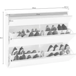 Garnero Arredamenti Scarpiere E Cassepanche|Scarpiere-Scarpiera ingresso 120x108h cm 2 ante tortora rovere Eclisse Tortora - Rovere