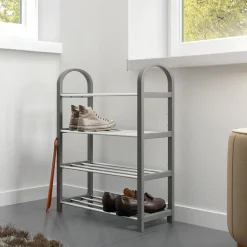 Garnero Arredamenti Scarpiere E Cassepanche|Scarpiere-Scarpiera ingresso 50x65h cm 4 ripiani Lavinia Grigio