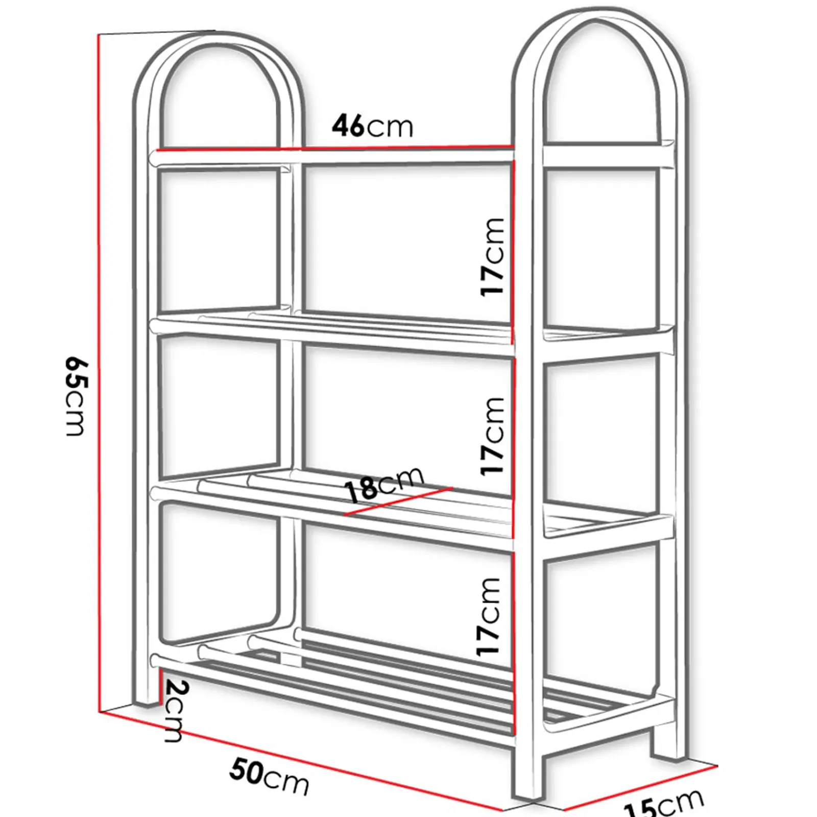 Garnero Arredamenti Scarpiere E Cassepanche|Scarpiere-Scarpiera ingresso 50x65h cm 4 ripiani Lavinia Grigio