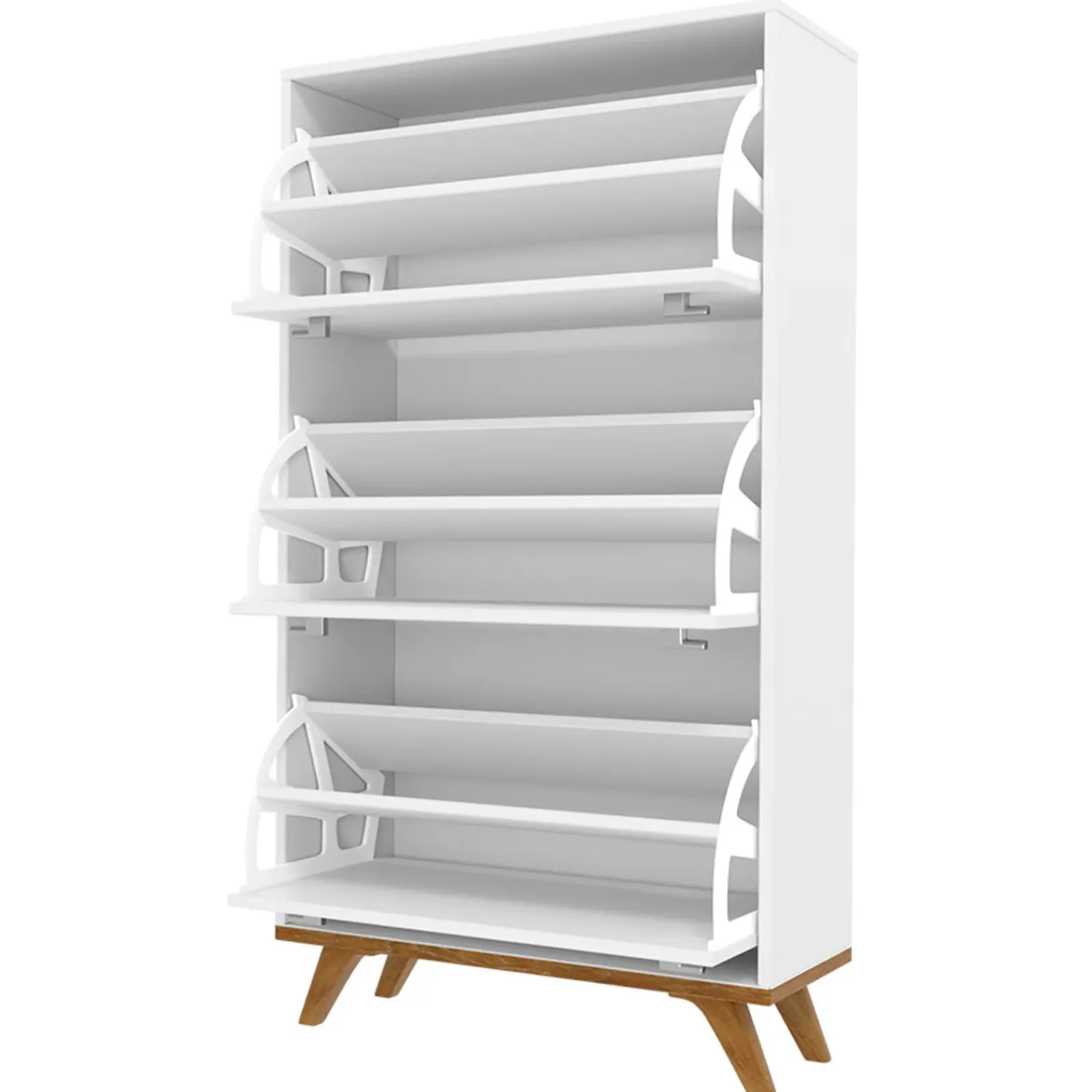 Garnero Arredamenti Scarpiere E Cassepanche|Scarpiere-Scarpiera 60x130h cm 3 ante bianco rovere Clea