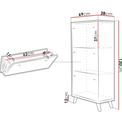Garnero Arredamenti Scarpiere E Cassepanche|Scarpiere-Scarpiera 60x130h cm 3 ante bianco rovere Clea