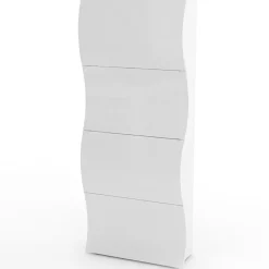 Garnero Arredamenti Scarpiere E Cassepanche|Scarpiere-Scarpiera 71x162h cm 4 ante moderna bianco lucido Sea Gihome®